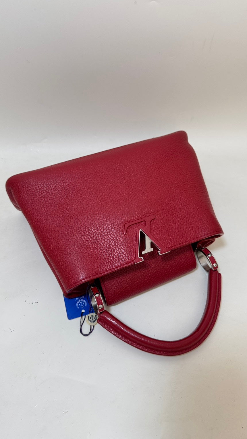 Louis Vuitton Capucines S Red Handle Bag