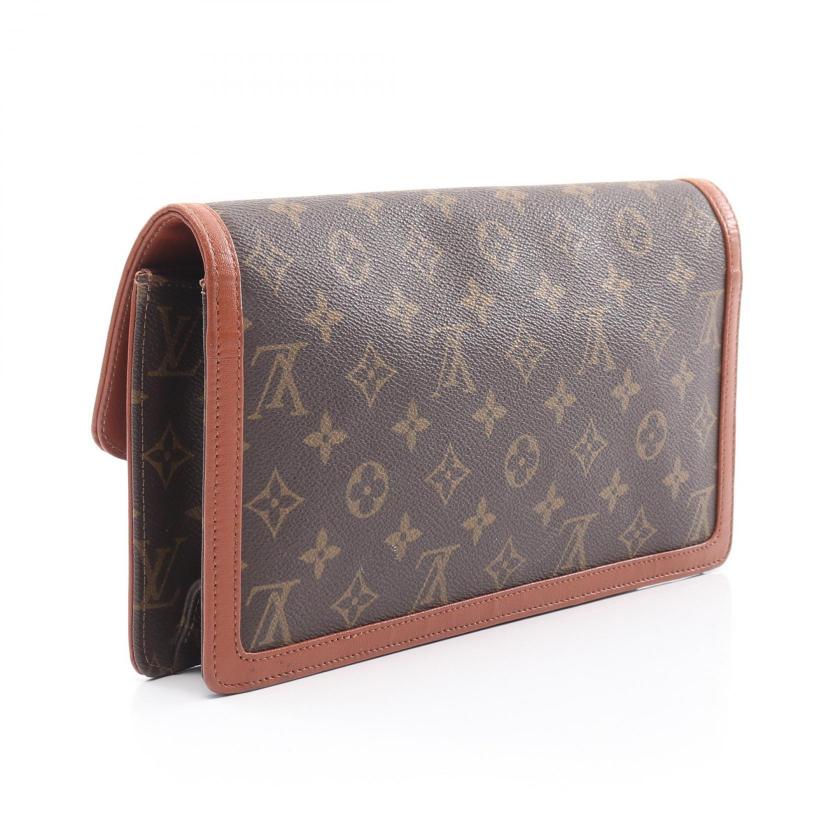 LOUIS VUITTON Pochette Dame GM Monogram Clutch Bag Brown - A