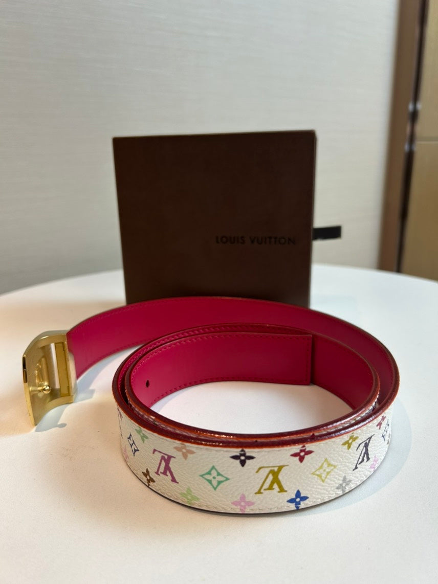 Louis Vuitton Multicolor Monogram Belt White Bag Accessories