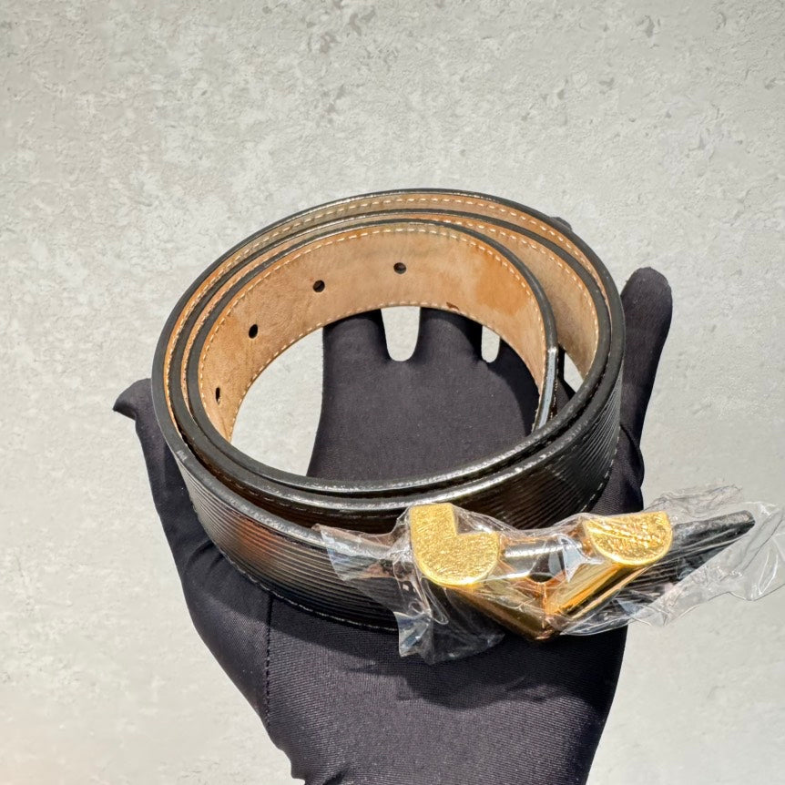 Louis Vuitton LV Black Leather Belt OS