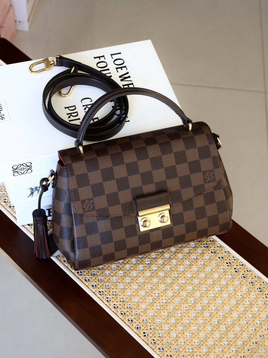 LOUIS VUITTON Damier Croisette Brown Crossbody Bag #1BE