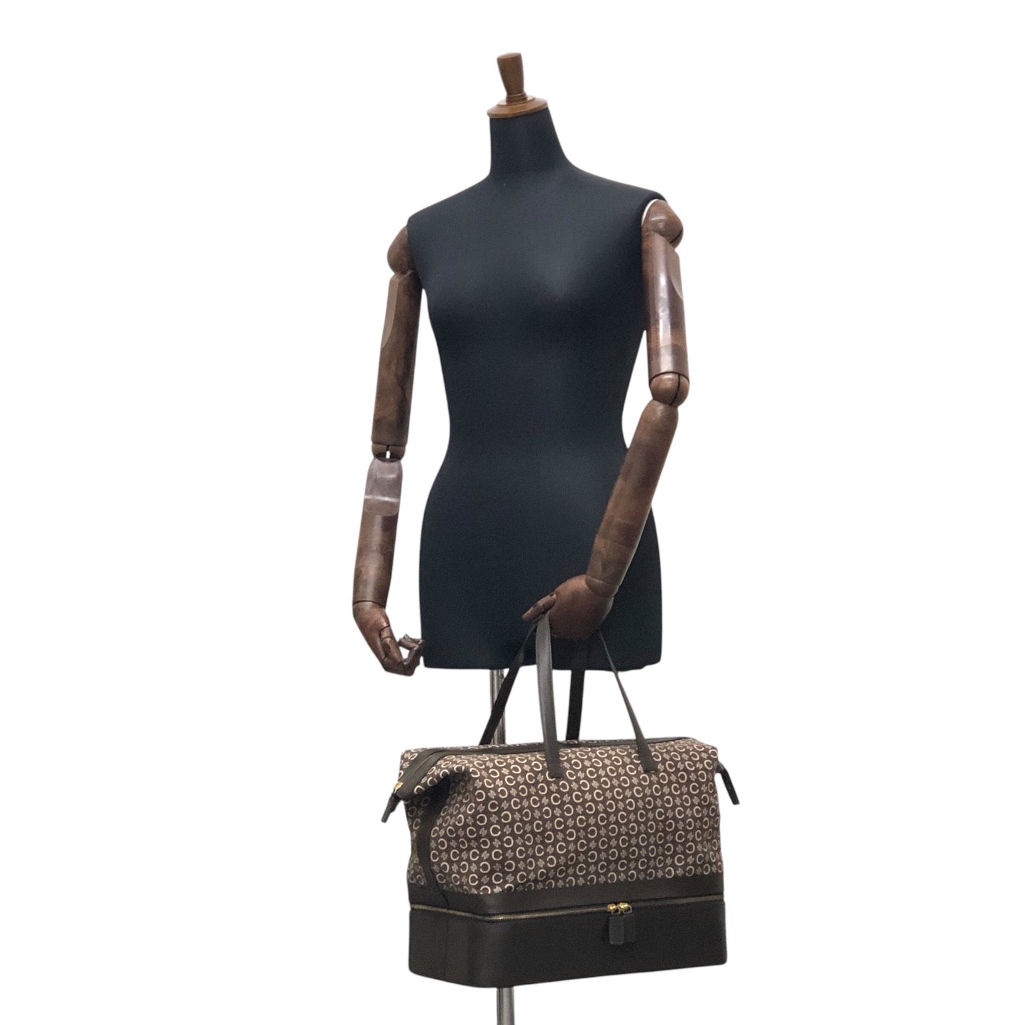 CELINE Macadam Handbag Boston bag Brown 7kve88