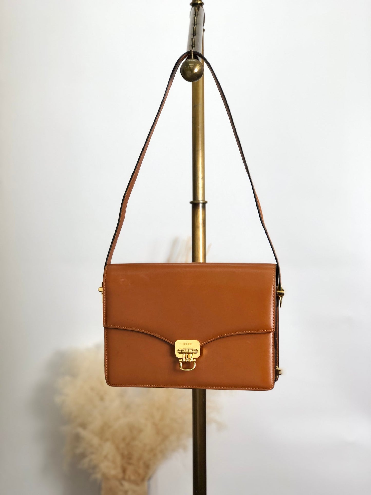 CELINE Horse Bit Shoulder bag Brown zjkkfe