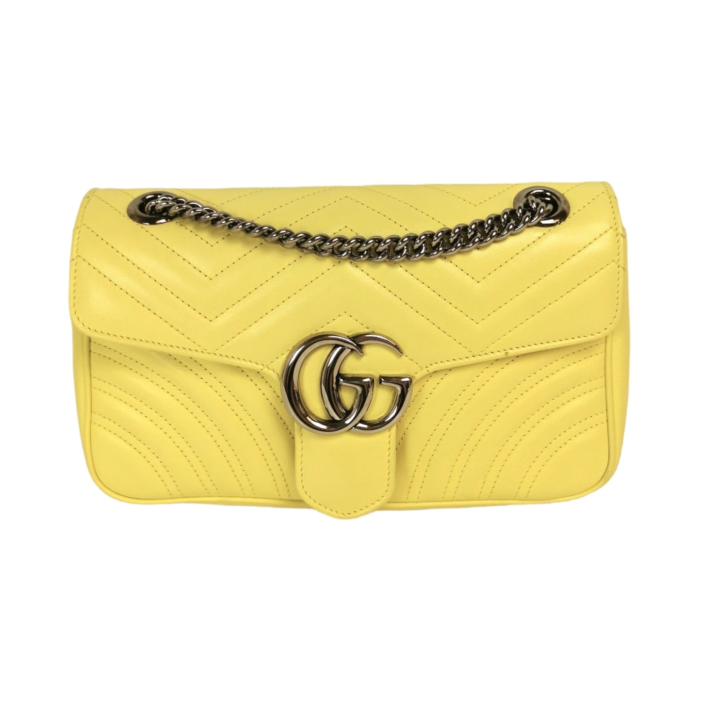 Gucci GG Marmont Yellow Leather Quilted Crossbody