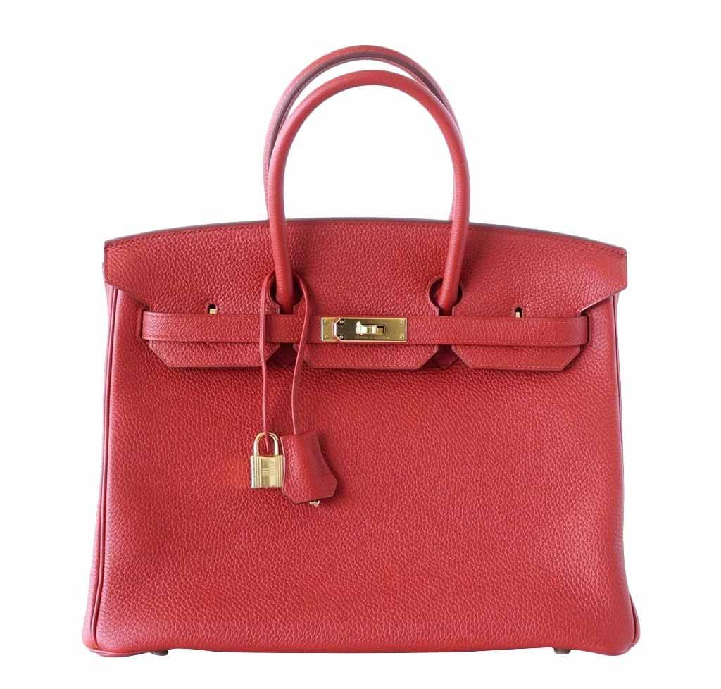 HermesBirkin 35 Vermillion Togo Bag GHW