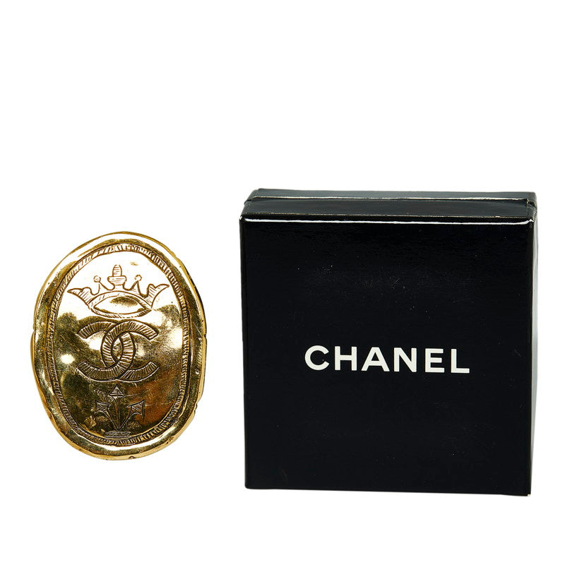 Chanel Gold Plated Crown Coco Mark Brooch Classic Flap Tote