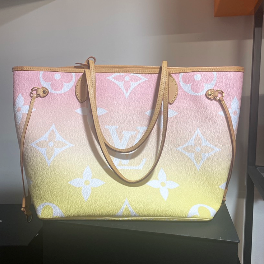Louis Vuitton Monogram Giant By The Pool Neverfull MM Light Pink Tote