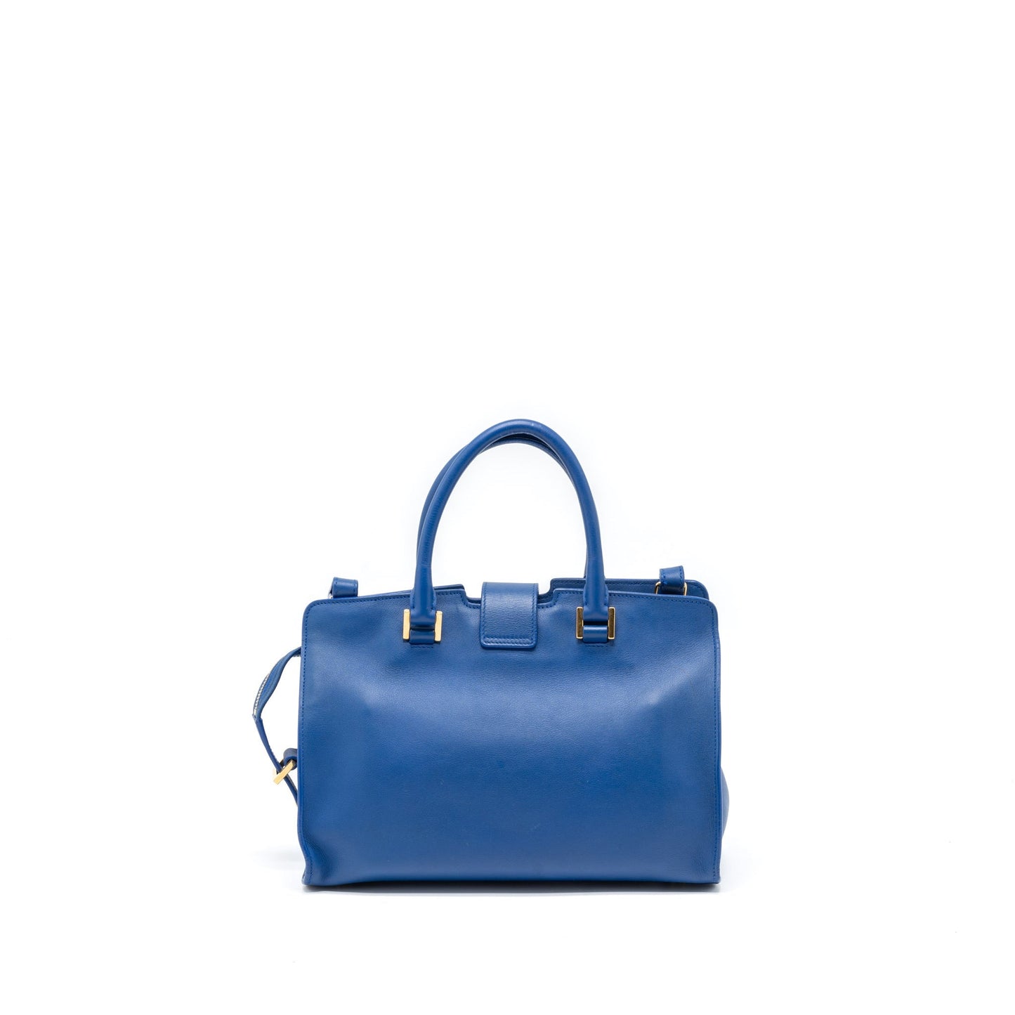 Saint Laurent Cabas Tote Purse Calfskin Blue