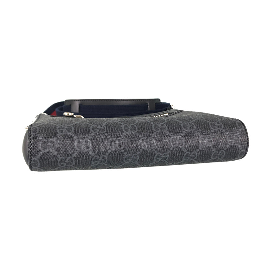 Gucci Twist Leather Canvas Shoulder Bag
