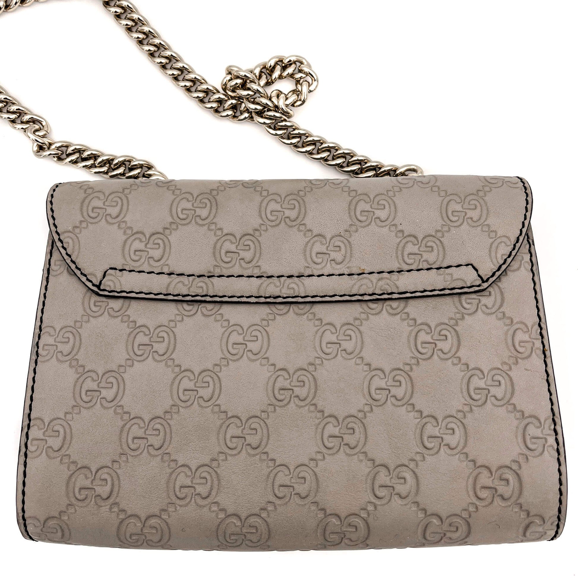 Gucci Guccissima Grey Leather Chain Handbag