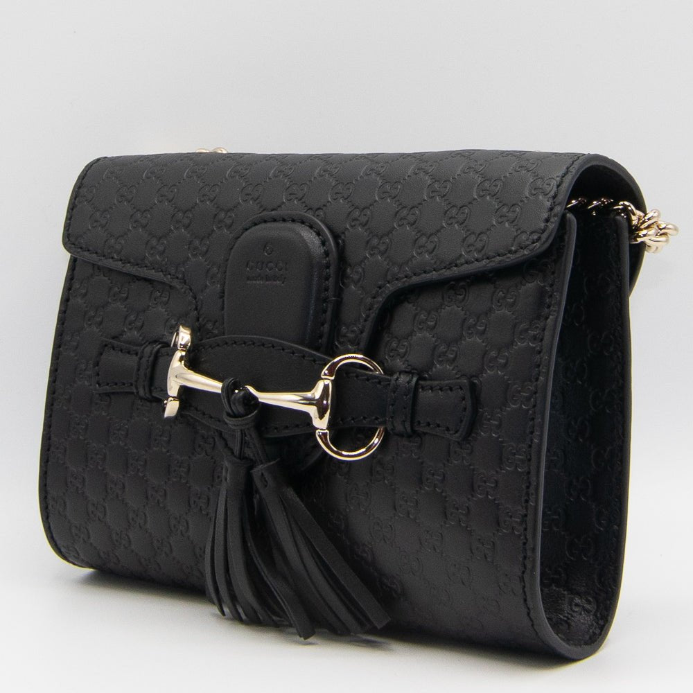 Gucci Monogram Pochette Leather Canvas Shoulder Bag