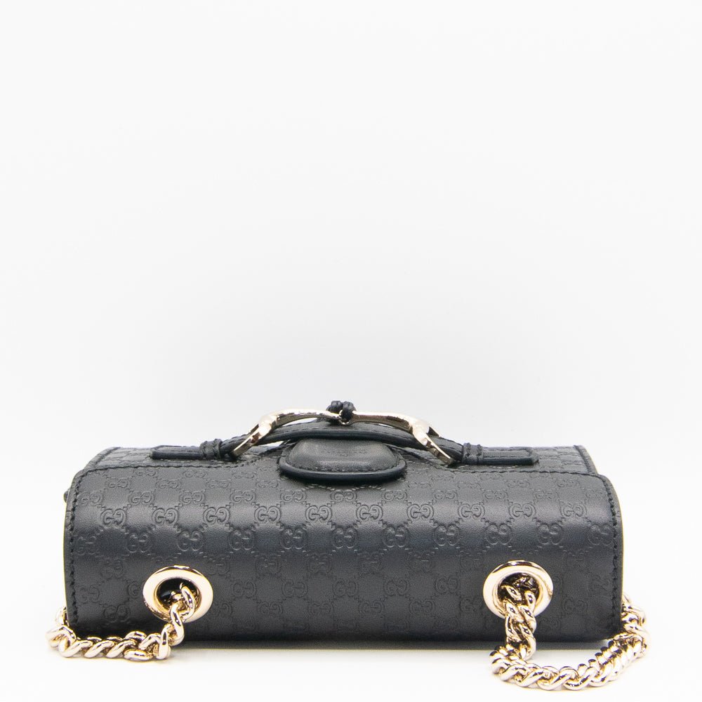 Gucci Monogram Pochette Leather Canvas Shoulder Bag
