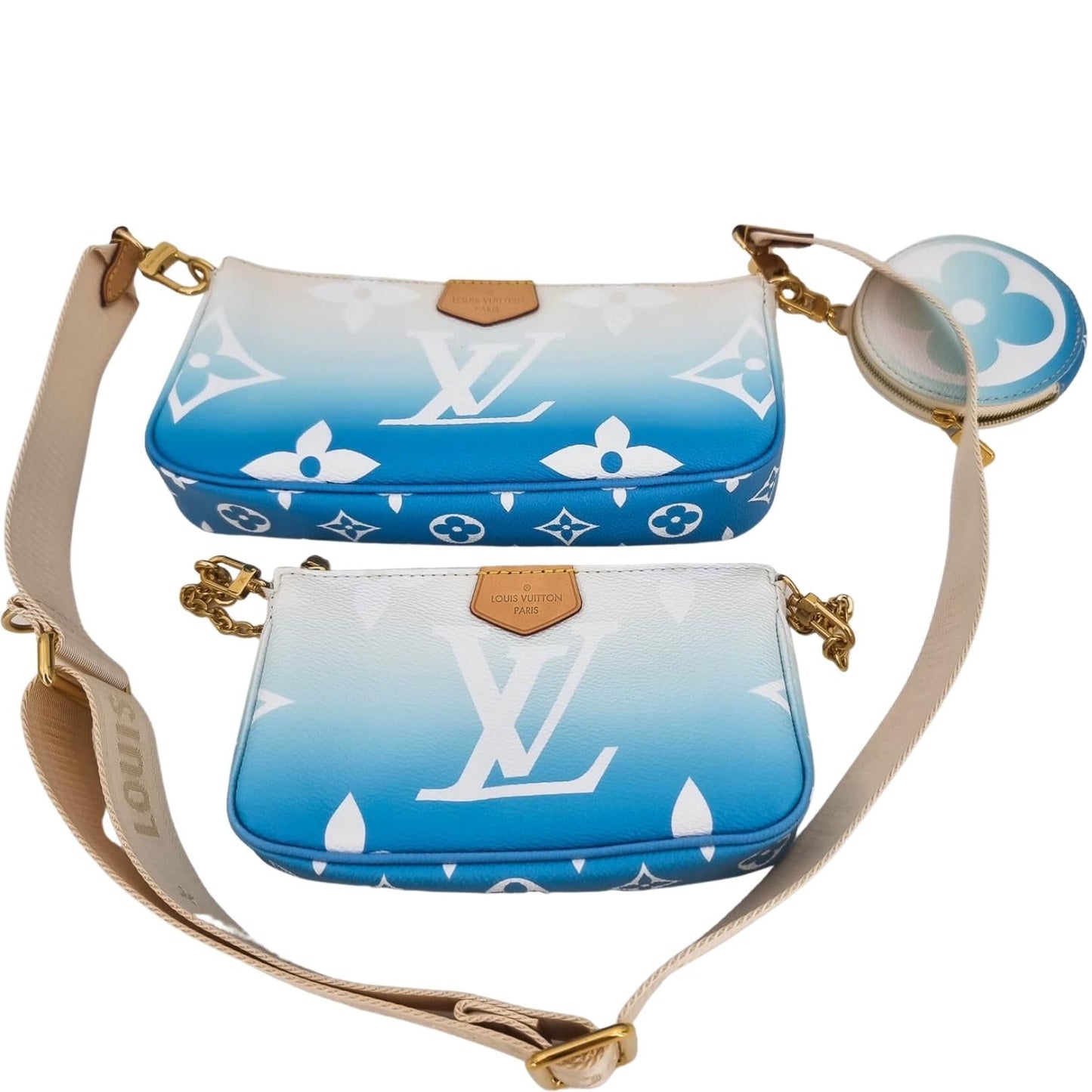 Louis Vuitton Multi Pochette Accessories By The Pool Blue Clutch