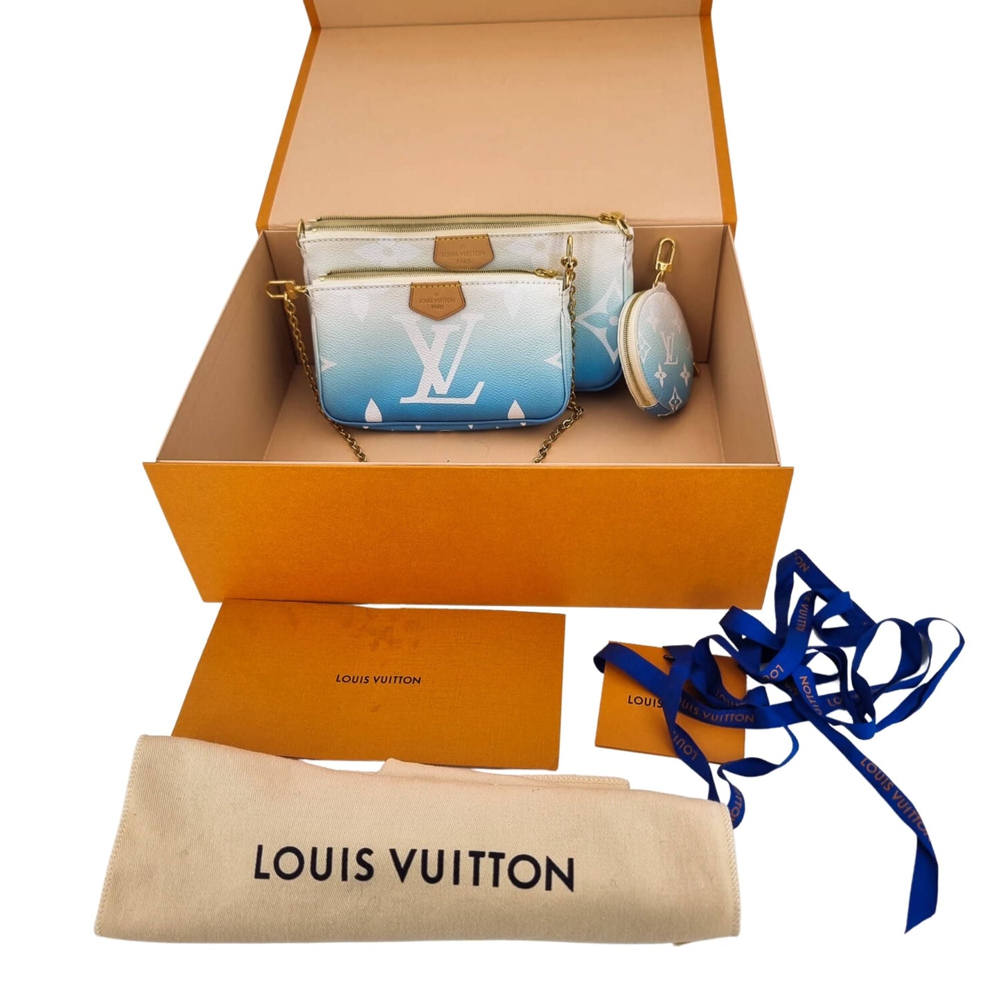 Louis Vuitton Multi Pochette Accessories By The Pool Blue Clutch