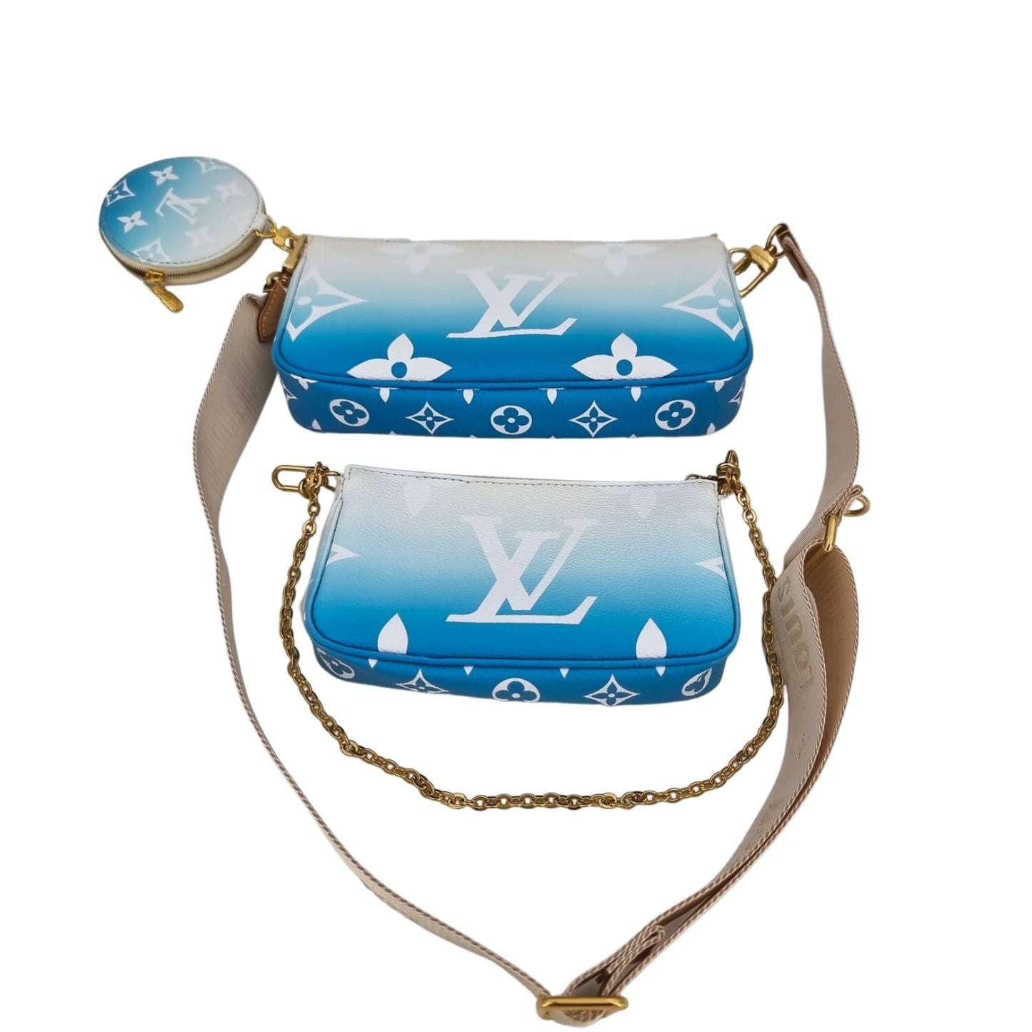 Louis Vuitton Multi Pochette Accessories By The Pool Blue Clutch