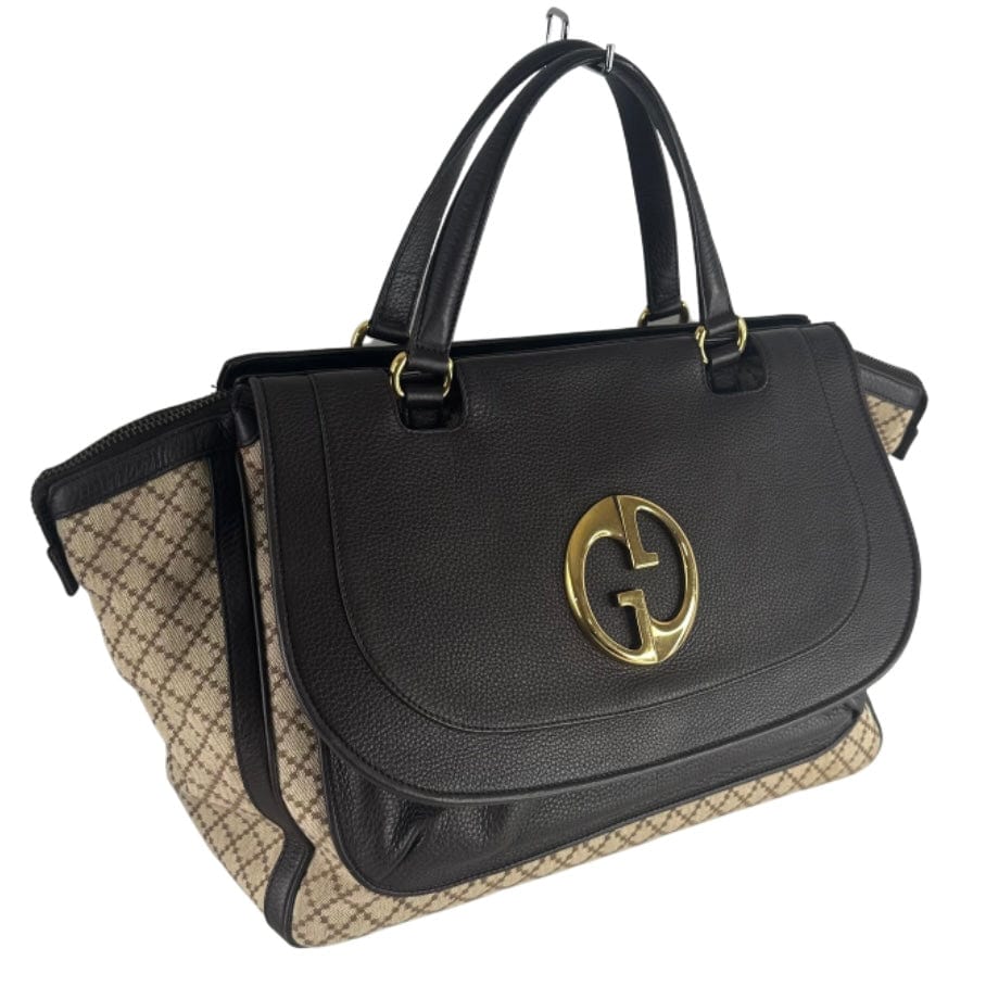 Gucci Leather Canvas Tote