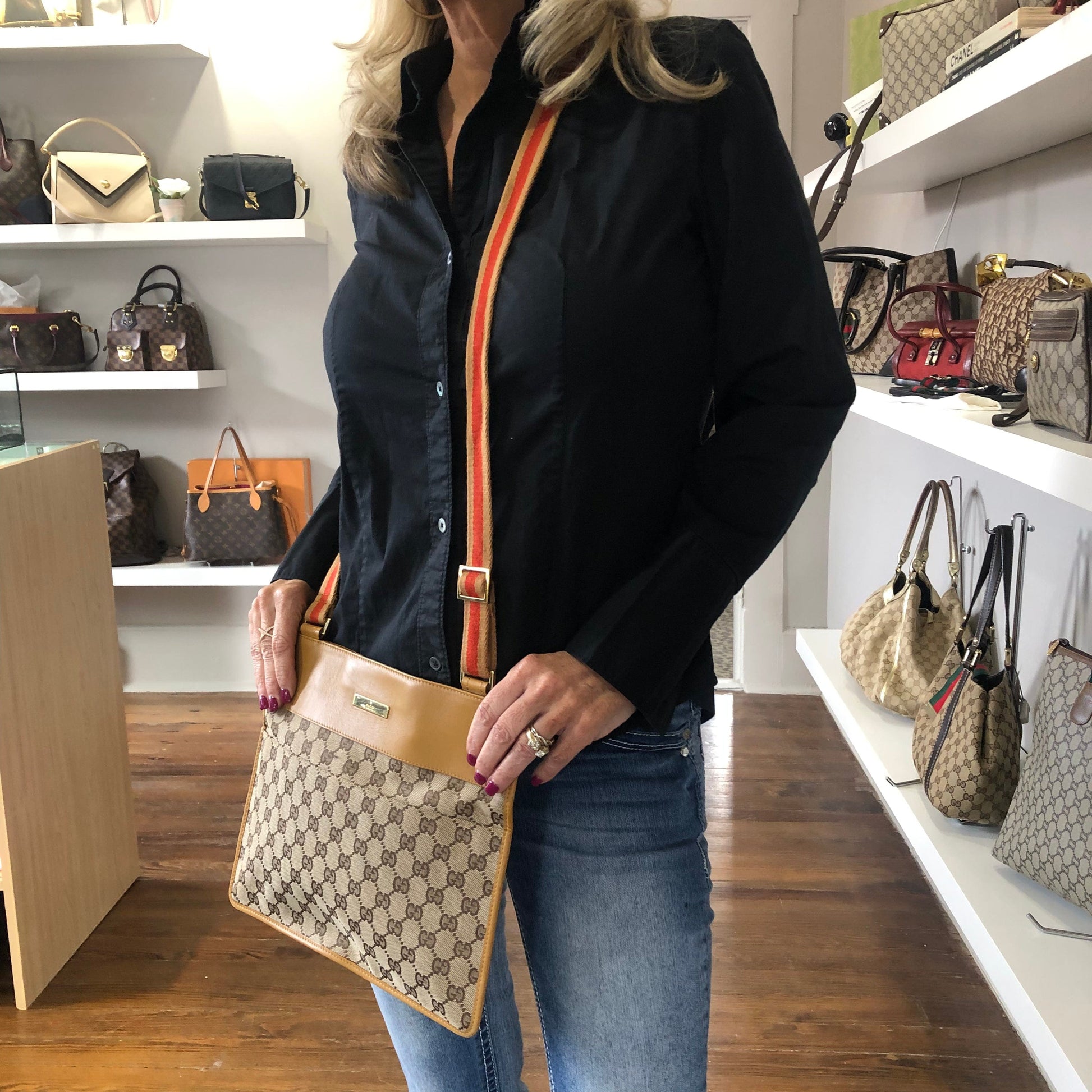 Gucci Monogram Canvas Shoulder Bag
