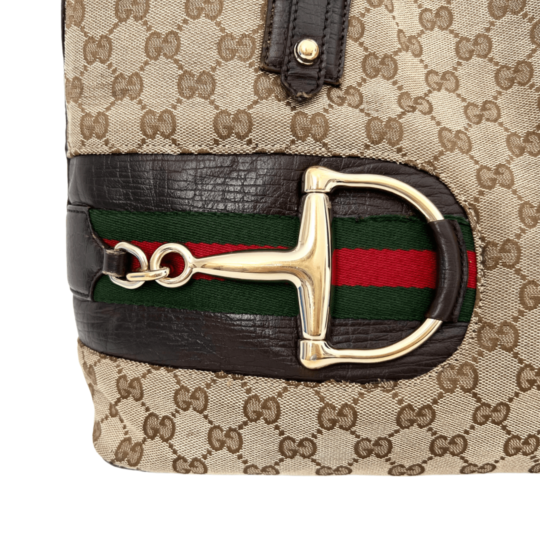 Gucci Leather Canvas Tote