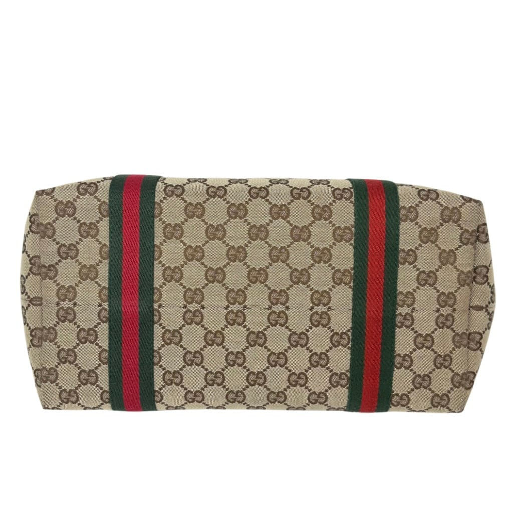 Gucci Monogram Leather Canvas Tote