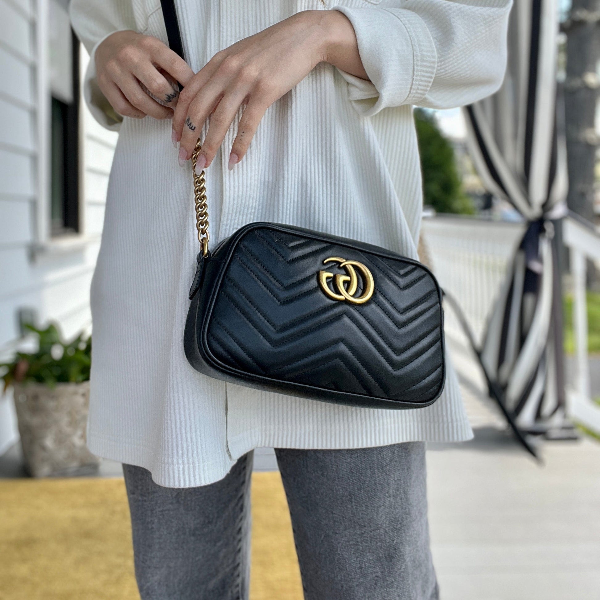 Gucci Chain Leather Crossbody