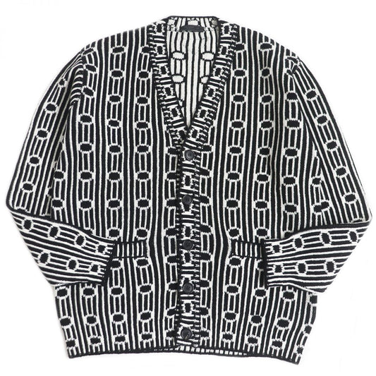 PRADA knit Outer: 70% virgin wool, Outer: 30% cashmere Black x white mens 44