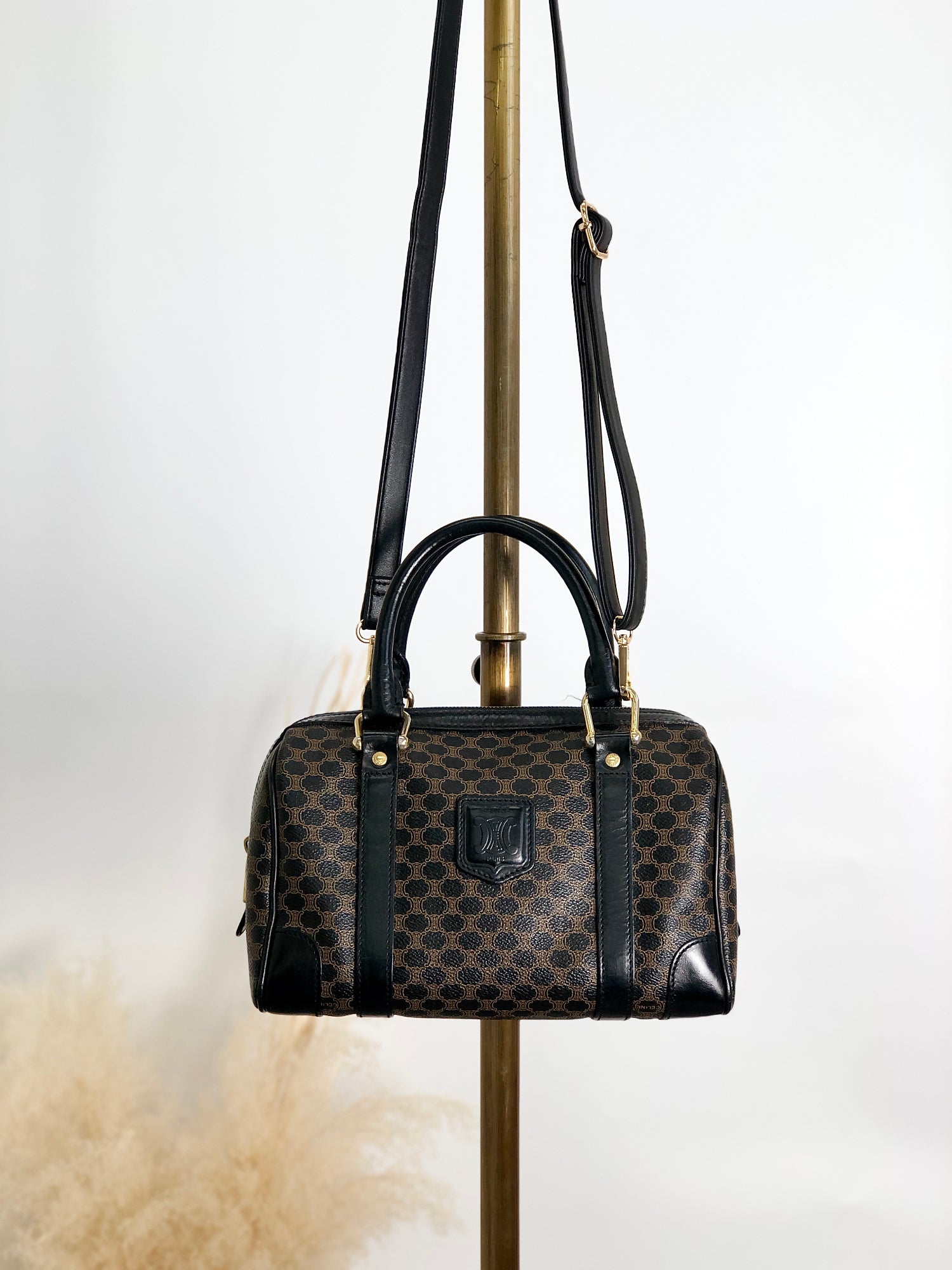 CELINE Two-way Shoulder bag Boston bag Brown 5uamii