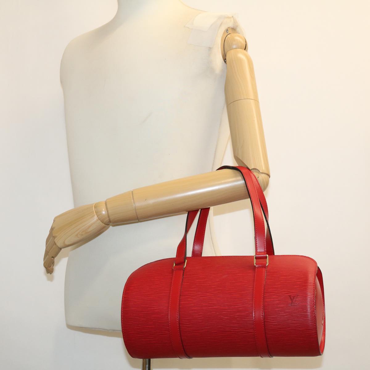 LOUIS VUITTON Epi Soufflot Hand Bag Red M52227 LV tb611