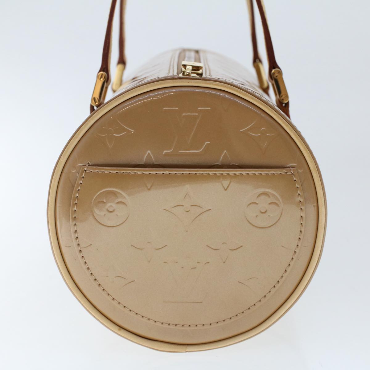 LOUIS VUITTON Monogram Vernis Bedford Hand Bag Noisette LV Auth tb800