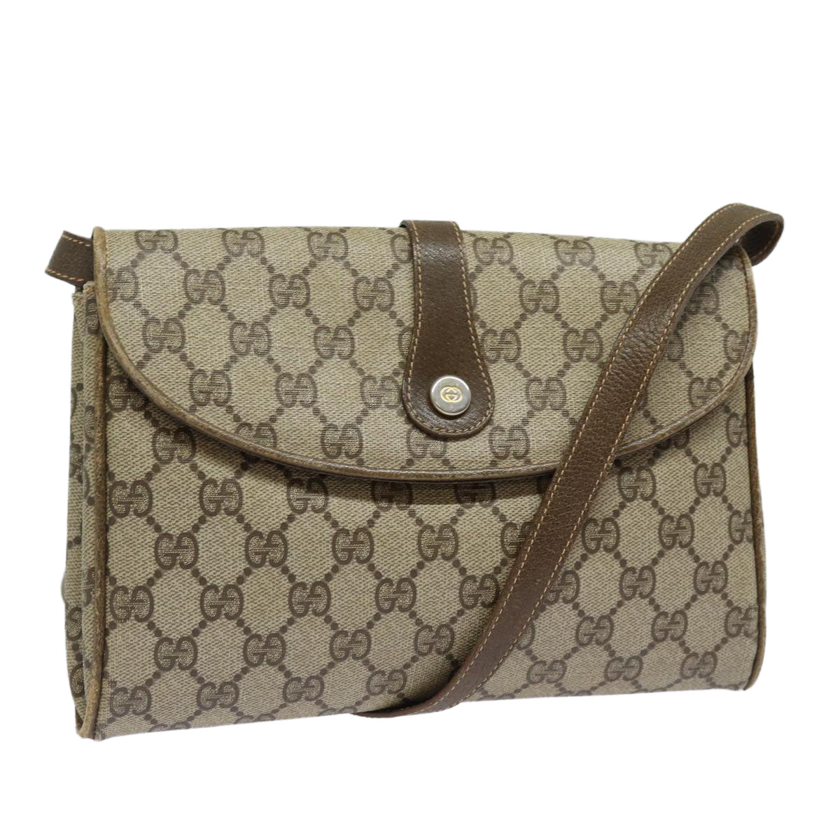 Gucci Leather Canvas Shoulder Bag