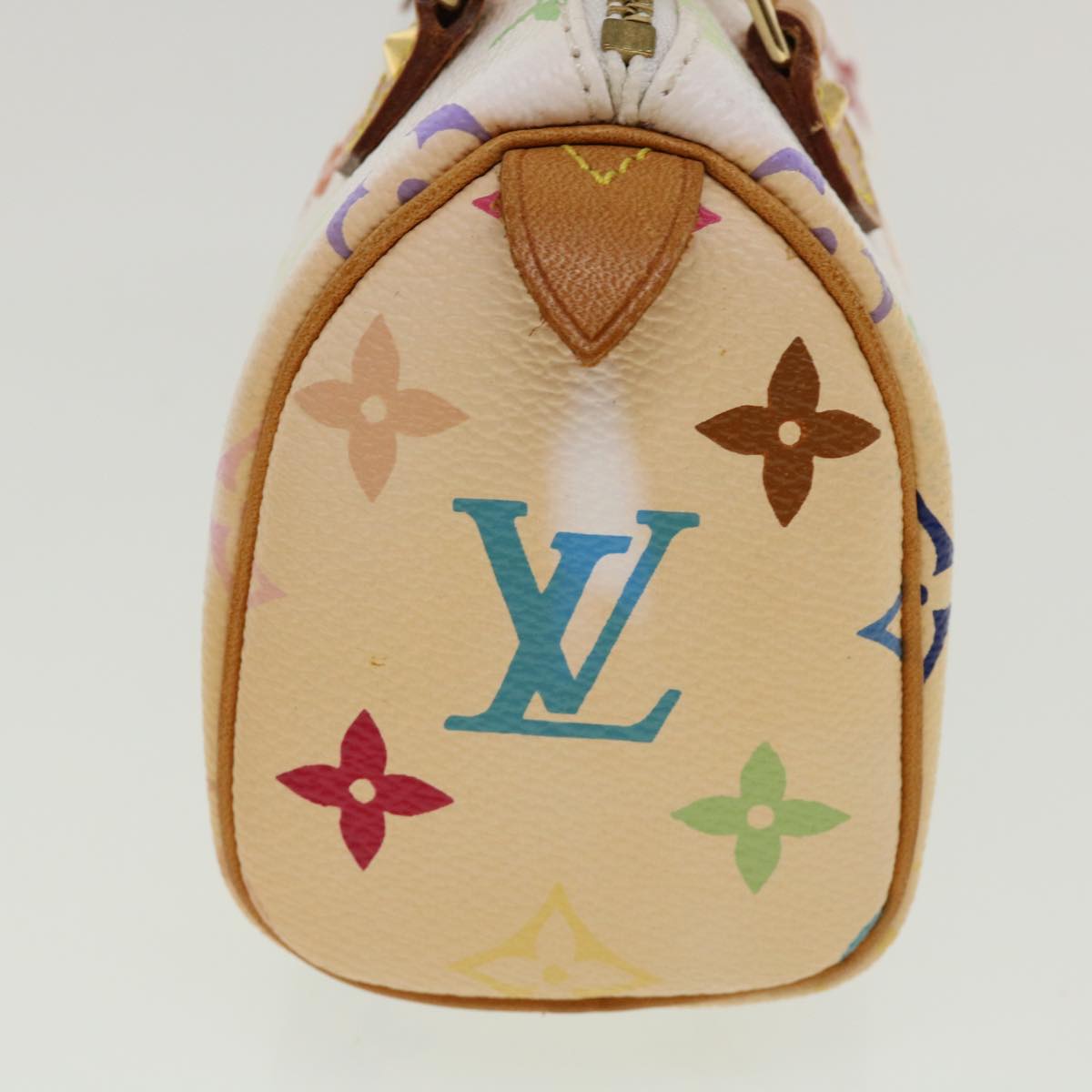 LOUIS VUITTON Monogram Multicolor Mini Hand Bag White Auth am1710g