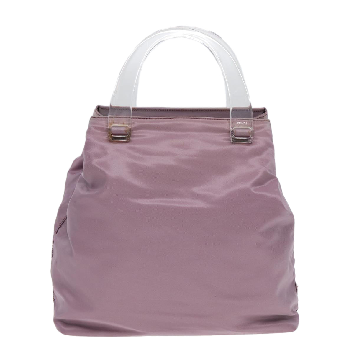 PRADA Hand Bag Nylon Pink Silver Auth