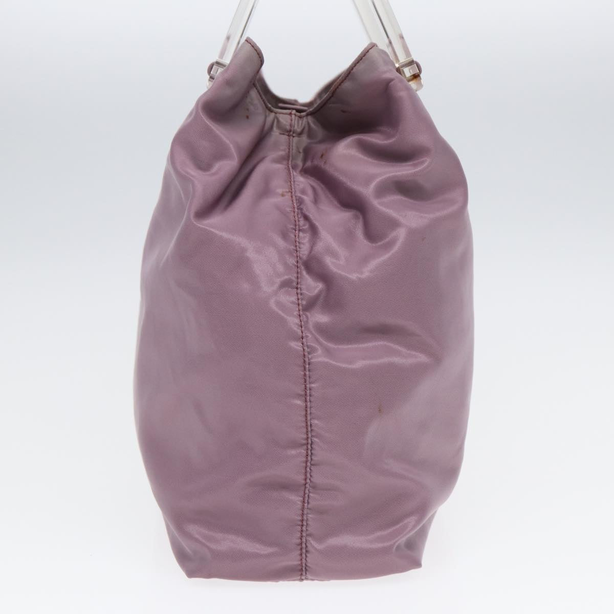 PRADA Hand Bag Nylon Pink Silver Auth