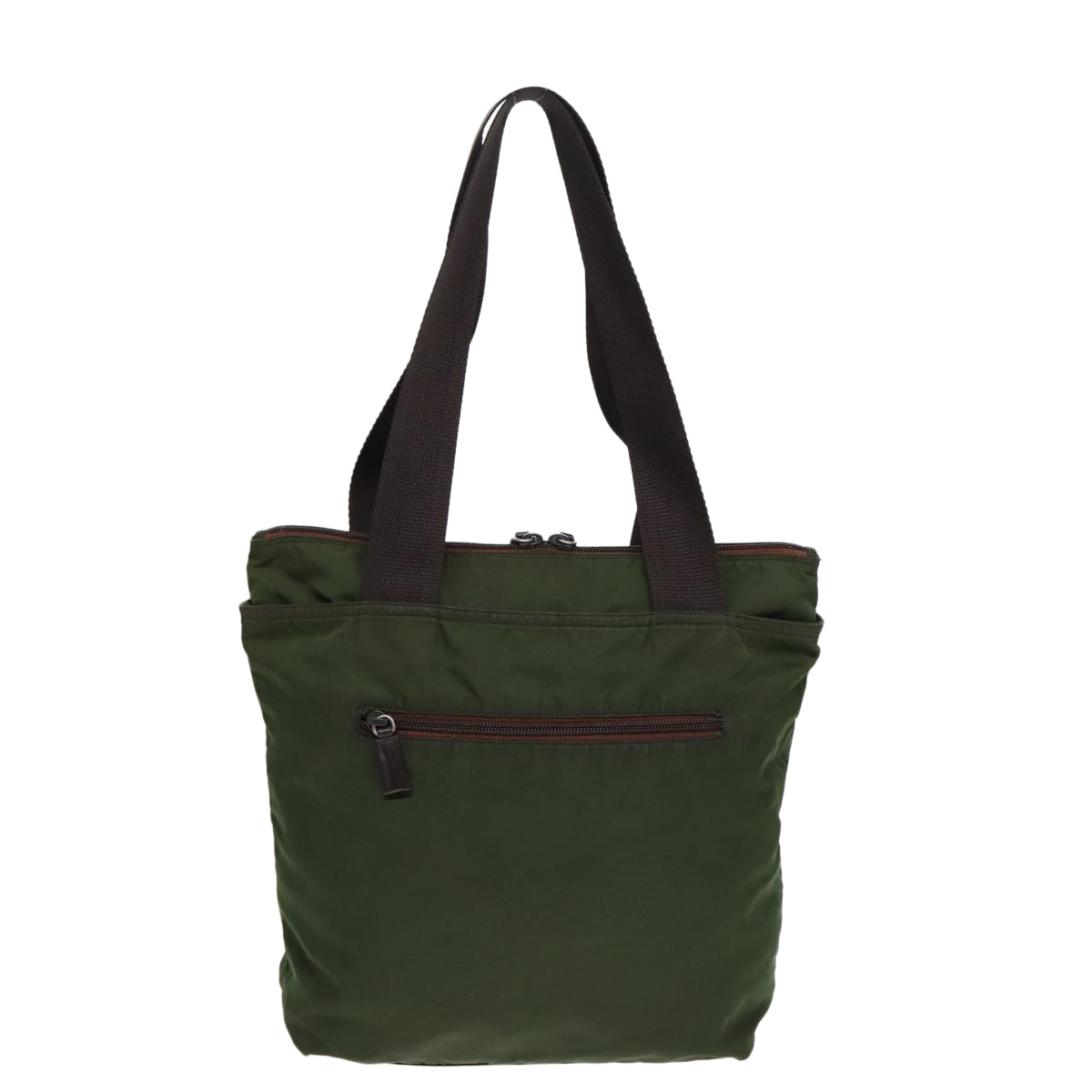 PRADA Tote Bag Nylon Khaki Brown Auth