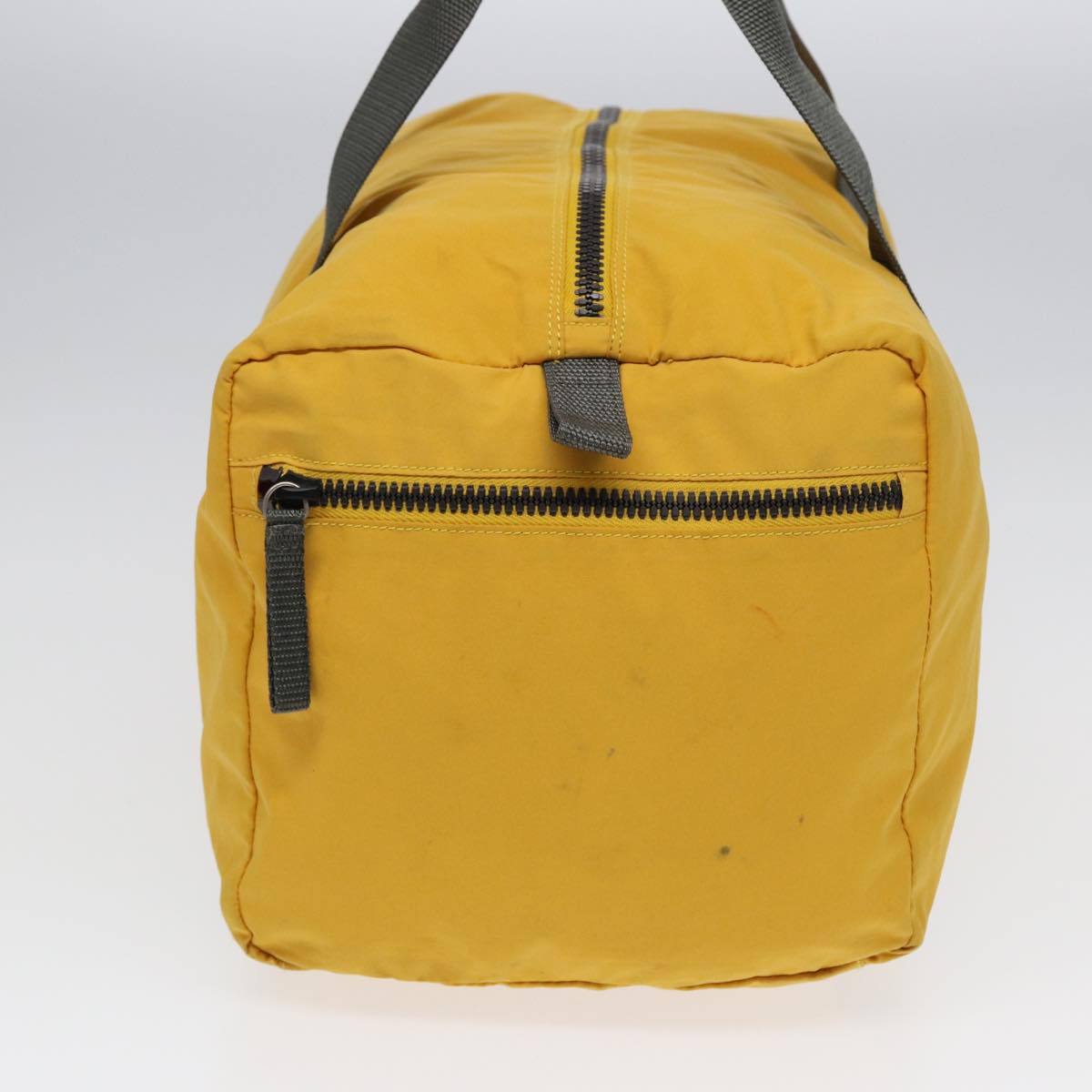 PRADA Sports Boston Bag Nylon Yellow Gray Silver Auth