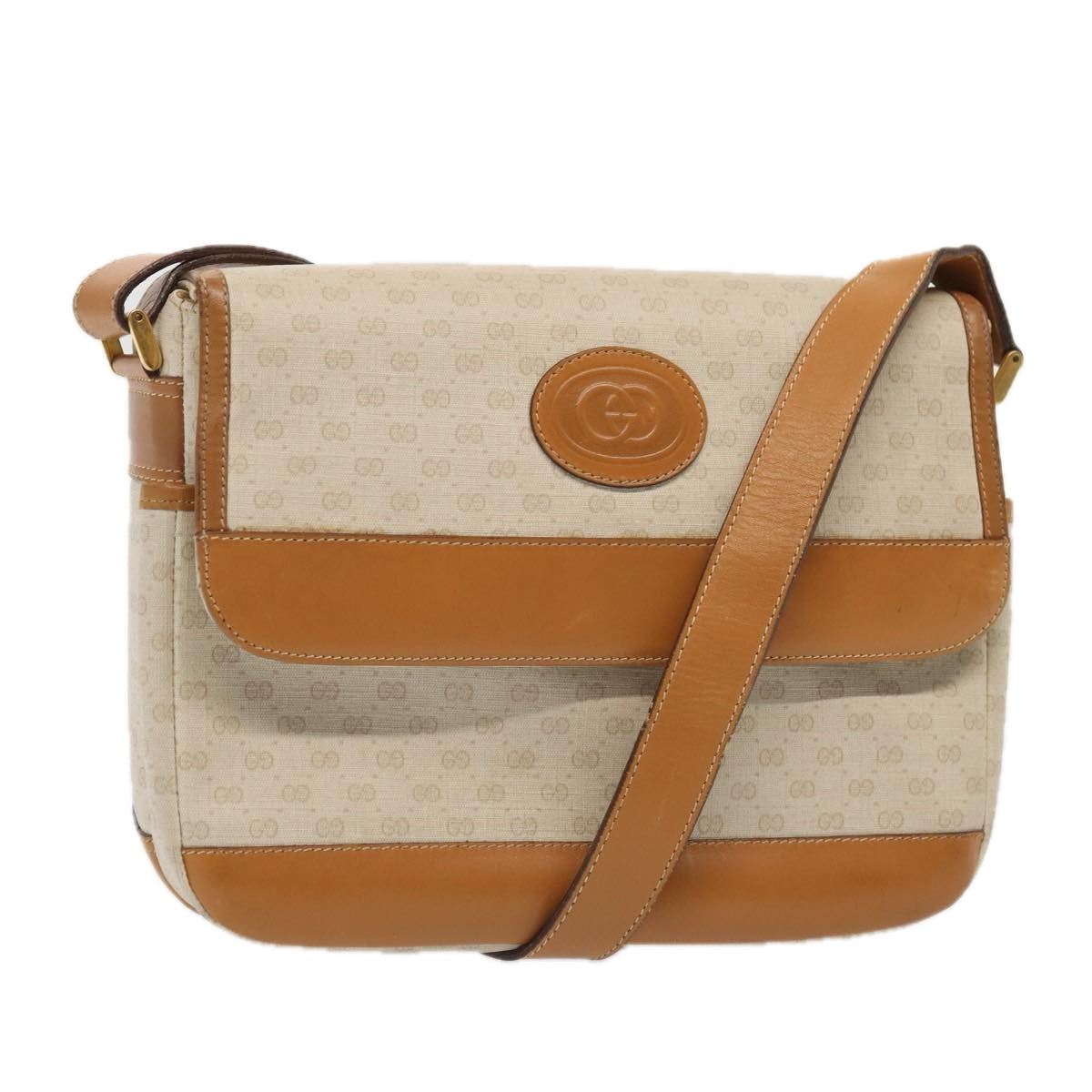 Gucci Leather Canvas Shoulder Bag