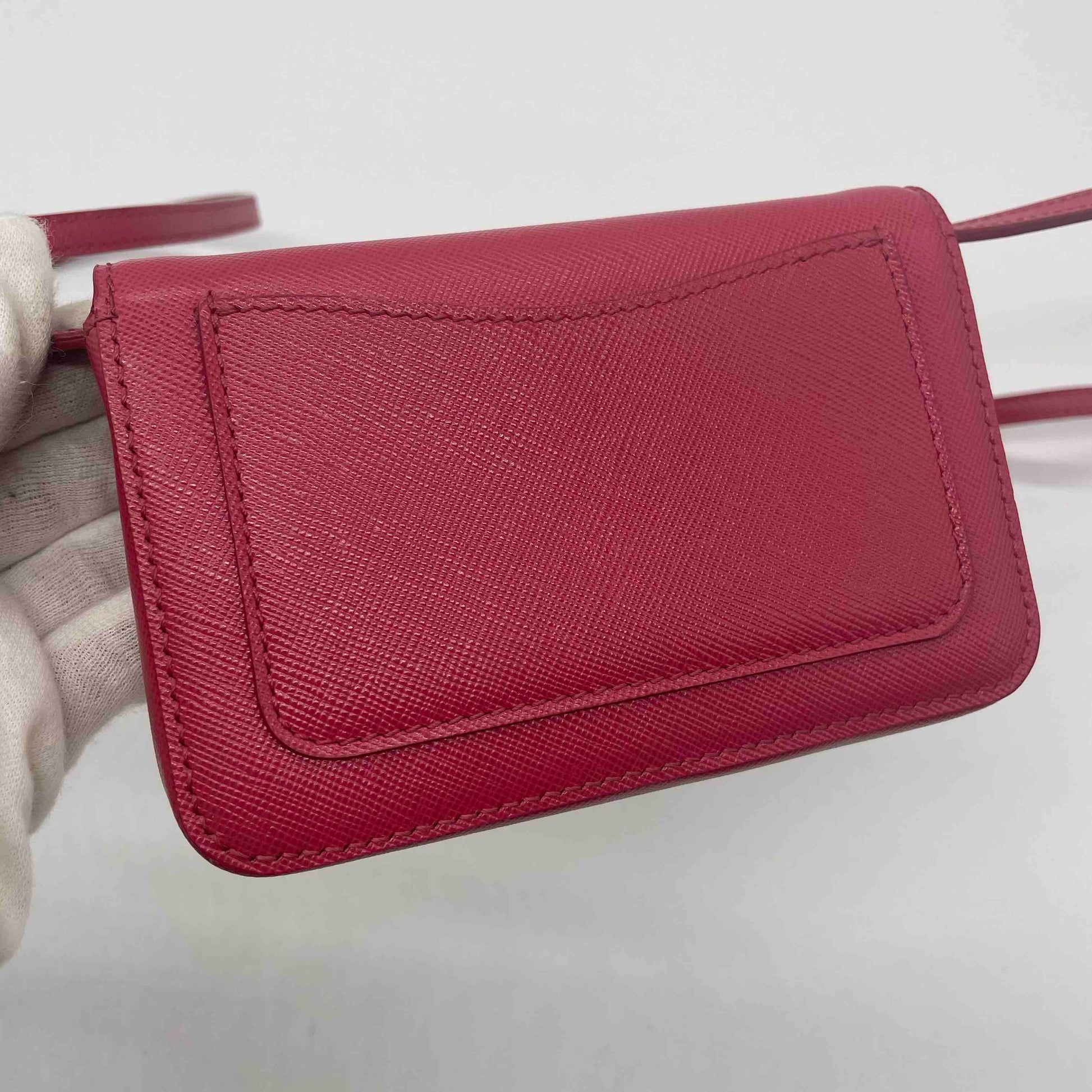 Prada Saffiano Clutch Crossbody Bag,Leather,Pink