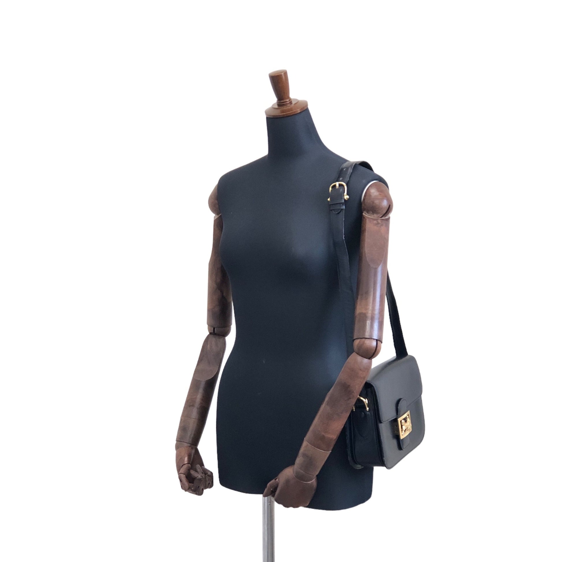 CELINE Horse Carriage Shoulder bag Navy 8fttsw