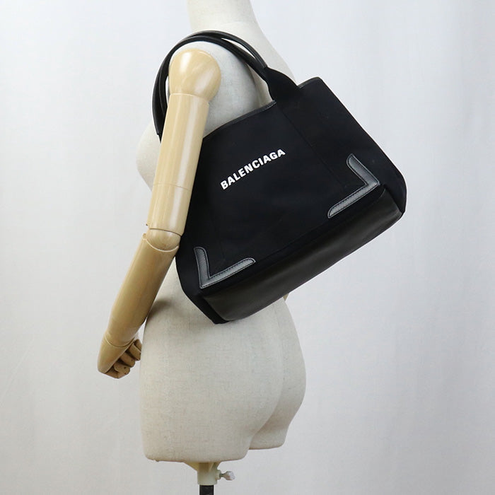 BALENCIAGA 339933 Navy kabas S 2wayTote Bag / Hand bag Cotton canvas Black Women