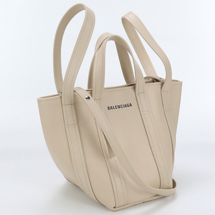 BALENCIAGA 672793 XS North-South Everyday 2way Handbag Calfskin Beige
