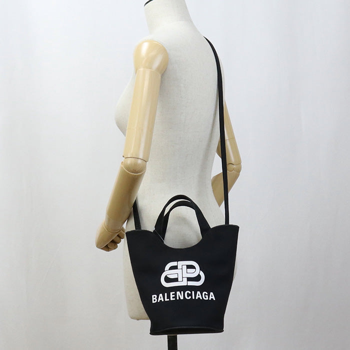 BALENCIAGA 619979 2HH13 1090 Bucket bag Wave XS Tote Bag canvas black Women