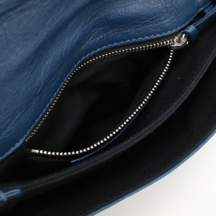 BALENCIAGA 431650 Classic envelope 2WAYShoulder Bag Calfskin dark blue Women