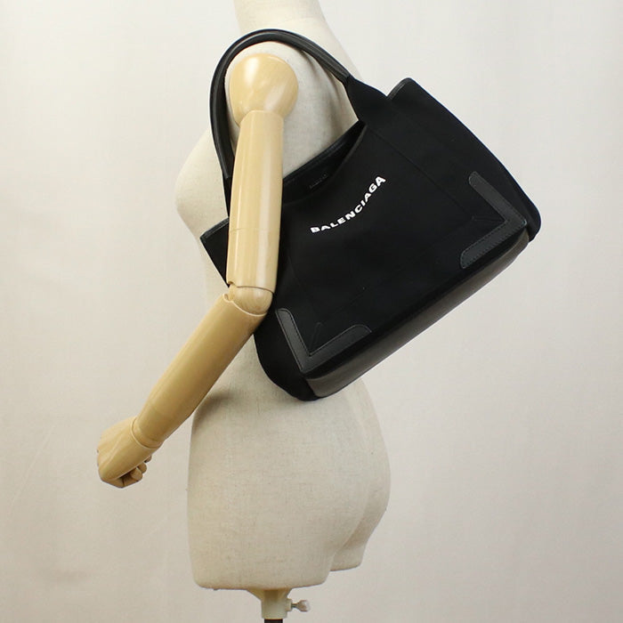 BALENCIAGA 339933 Navy kabas S Tote Bag Sling Bag Handbag canvas black Women