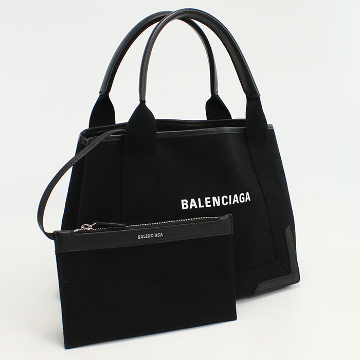 BALENCIAGA 339933 Navy kabas S Tote Bag Sling Bag Handbag canvas black Women