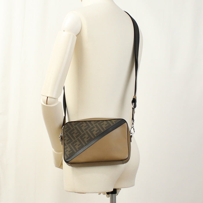 FENDI 7M0286 Camera case Diagonal Shoulder Bag PVC/leather brown mens