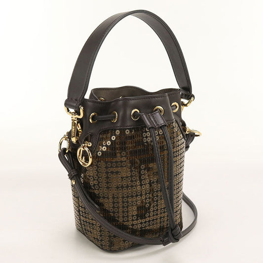 FENDI 8BS010 Handbag Mini Montresor Mini bucket bag Calfskin Brown Women