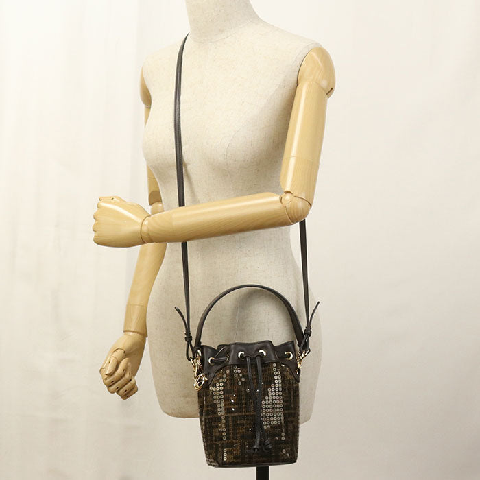 FENDI 8BS010 Handbag Mini Montresor Mini bucket bag Calfskin Brown Women
