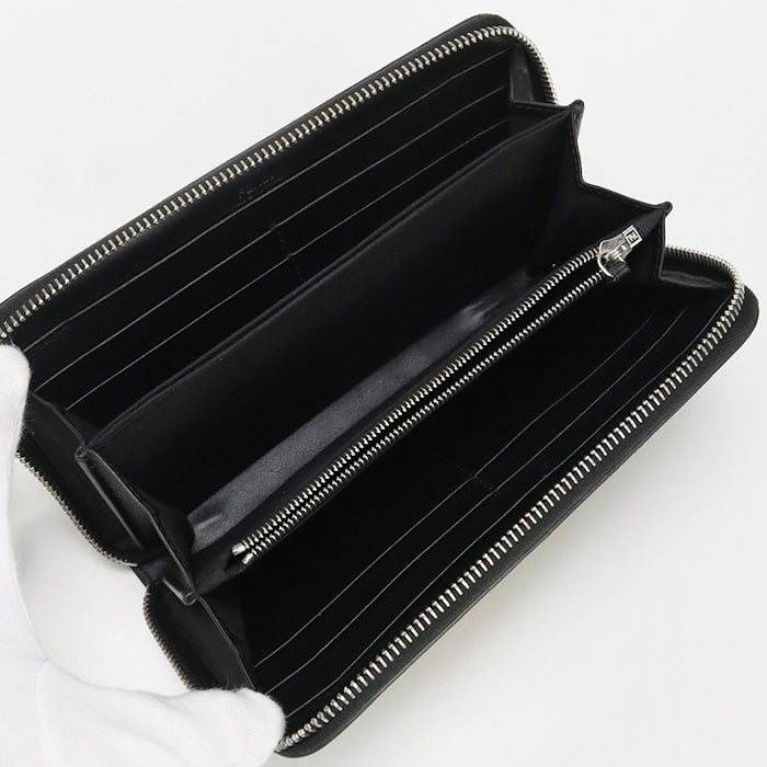 FENDI 7M0210 A9XS Zip Around Wallet Diagonal Purse Zip PVC/leather black mens