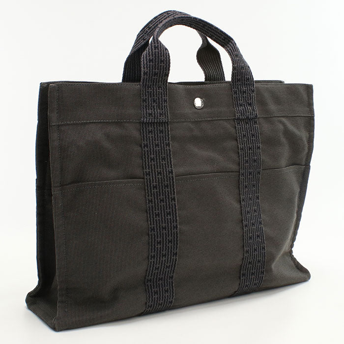 HERMES Her Line MM Tote Bag canvas gray unisex