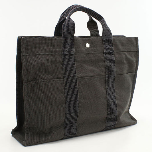 HERMES Her Line MM Tote Bag canvas gray unisex