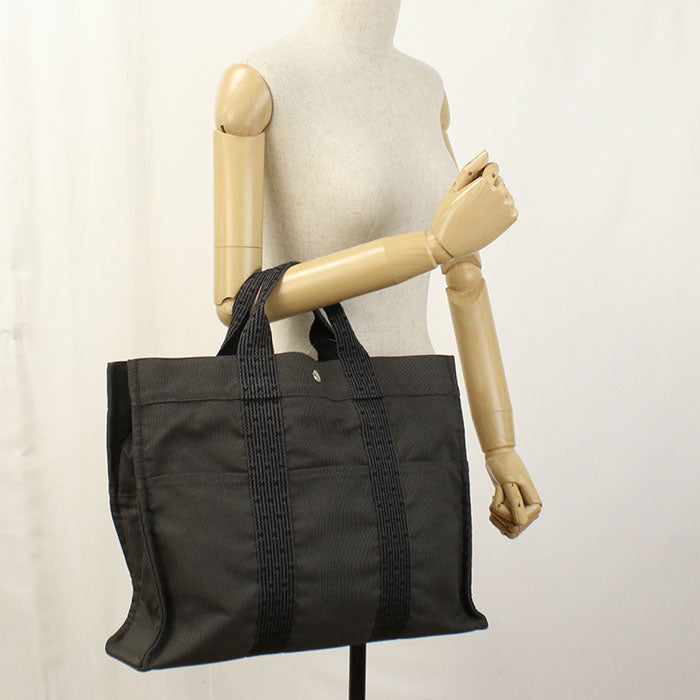 HERMES Her Line MM Tote Bag canvas gray unisex